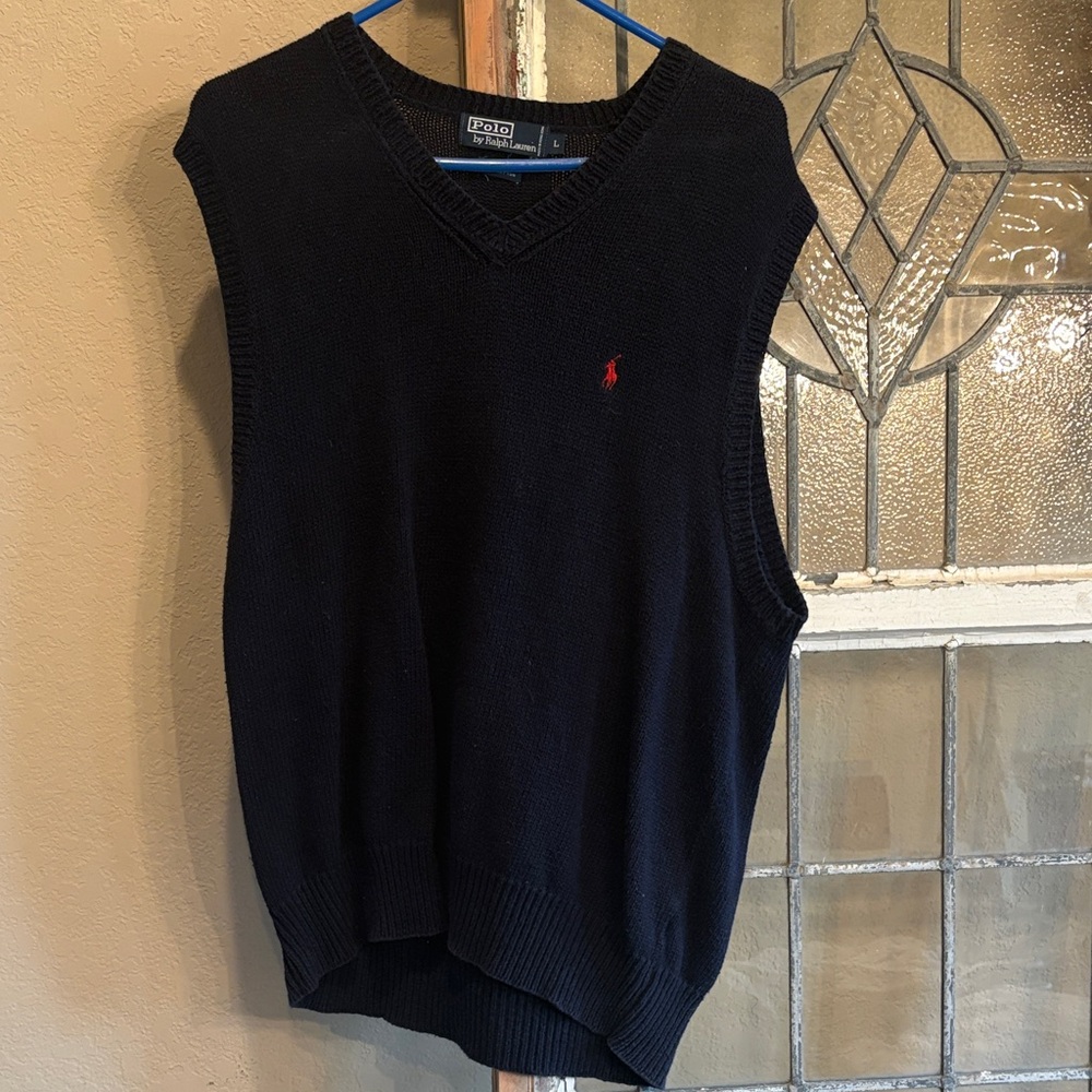 Polo by Ralph Lauren Men's Navy V-Neck Sweater Vest